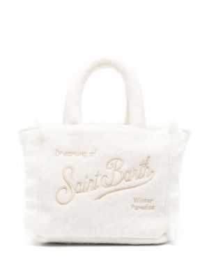Fleece τσάντα shopper με κέντημα Mc2 Saint Barth λευκό