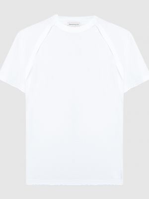 Белая футболка с вышивкой Alexander Mcqueen