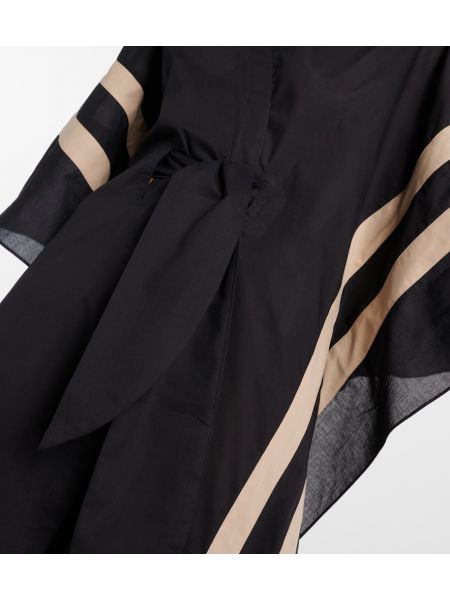 Prugasta pamučna maksi haljina Adriana Degreas crna