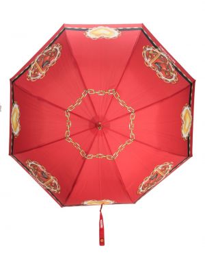 Dáždnik s potlačou so srdiečkami Moschino červená