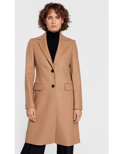 Calvin Klein Gyapjú kabát Essential K20K204636 Bézs Regular Fit