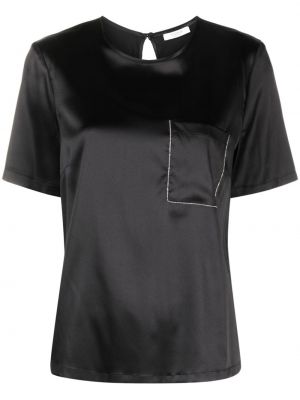 Saténové tričko Peserico čierna