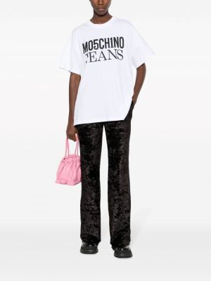 Aksamitne proste spodnie Moschino Jeans czarne