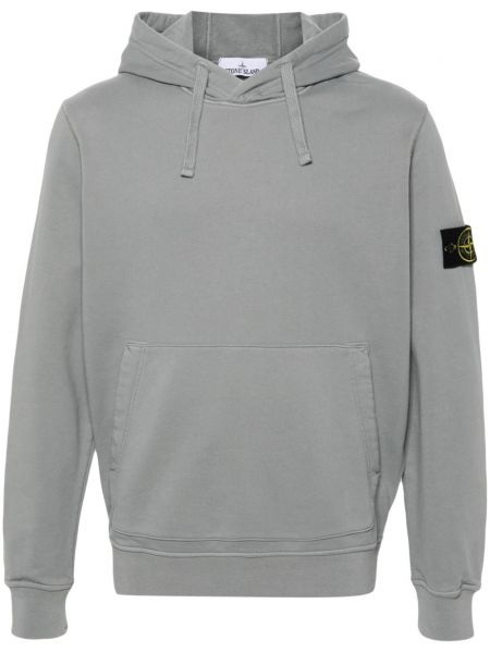 Pamuklu hoodie Stone Island gri