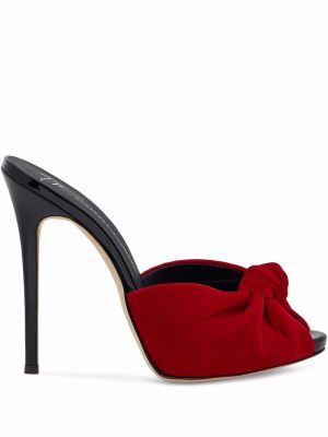 Sametové sandály Giuseppe Zanotti červené