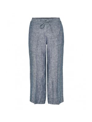 Меланжирани широки панталони тип „марлен“ Opus синьо