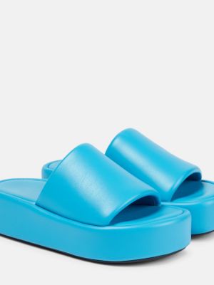 Sandalias de cuero con plataforma Balenciaga azul