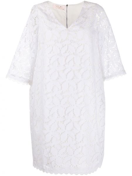 Vestido de tubo ajustado con escote v A.n.g.e.l.o. Vintage Cult blanco