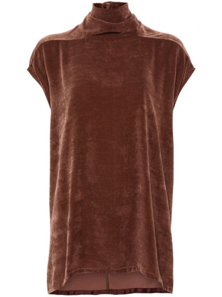 Velour rullekrave top Rick Owens brun