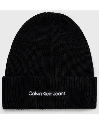 Czapka wełniana Calvin Klein Jeans czarna