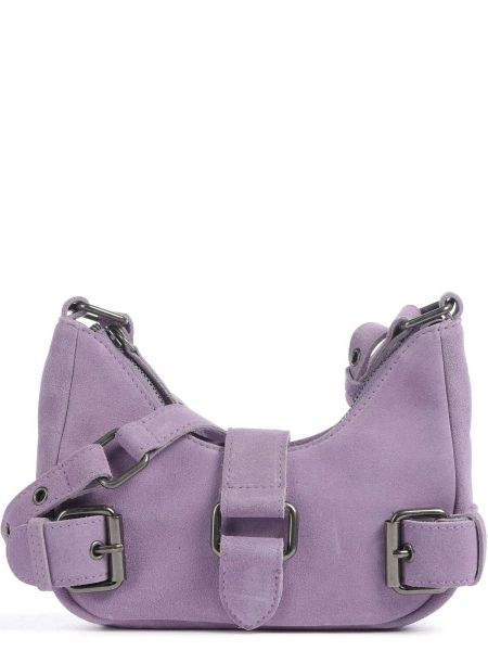 Кожаная замшевая сумка через плечо Nunoo фиолетовая