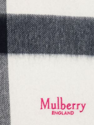 Kostkovaný šál s výšivkou s potiskem Mulberry