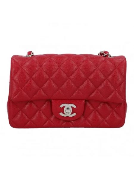Torba na ramię skórzana Chanel Vintage czerwona