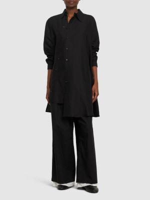 Asymetrická košile s knoflíky Yohji Yamamoto černá