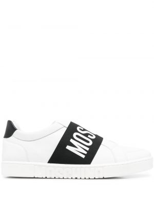 Lær sneakers Moschino hvit