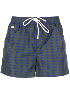 Pantaloni scurți cu imagine cu imprimeu geometric Kiton
