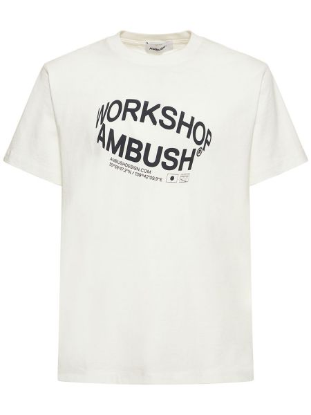 Bavlněné tričko s potiskem jersey Ambush bílé