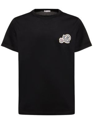 Džerzej bavlnené tričko Moncler čierna