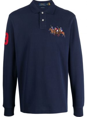 Gestreifter sweatshirt mit rundhalsausschnitt mit stickerei aus baumwoll Polo Ralph Lauren