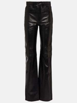 Прямые кожаные брюки Lidra с высокой посадкой DODO BAR OR черный