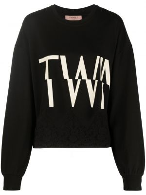 Overdimensjonert trykt sweatshirt Twinset svart