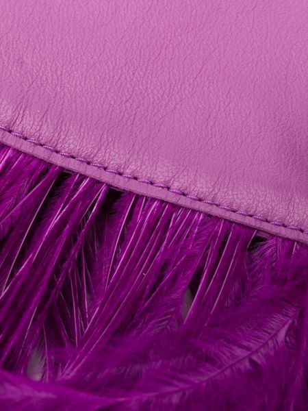 Cinturón con plumas con apliques de plumas The Attico violeta