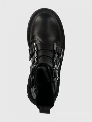 Kožené kotníkové boty na platformě Steve Madden černé