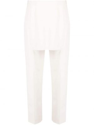 Proste spodnie z wysoką talią bawełniane Mm6 Maison Margiela - biały