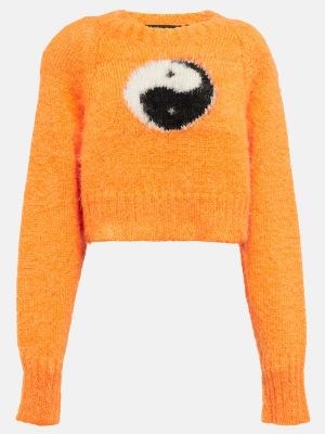 Moherowy sweter Rotate Birger Christensen pomarańczowy