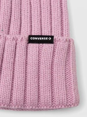 Dzianinowa czapka Converse różowa