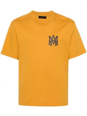 Kokvilnas t-krekls Amiri dzeltens