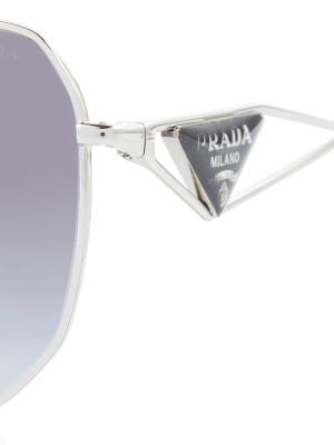 Oversize слънчеви очила Prada сребристо