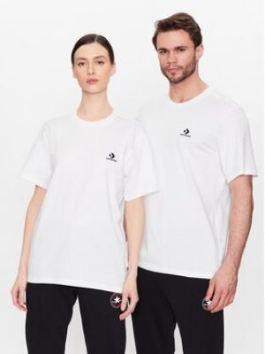 T-shirt brodé à motif chevrons à motif étoile Converse blanc
