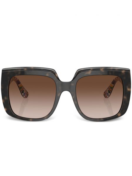 Oversize saulesbrilles ar apdruku Dolce & Gabbana Eyewear brūns
