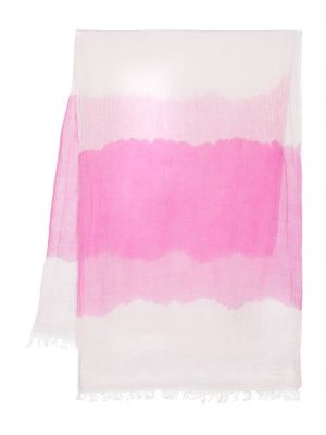 Ленен шал с принт с tie-dye ефект 120% Lino розово