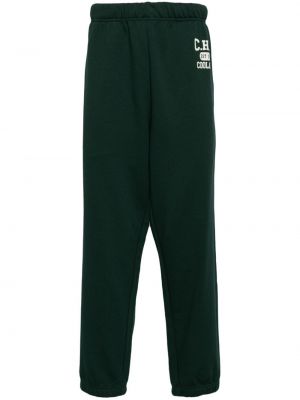 Spodnie sportowe bawełniane z nadrukiem :chocoolate zielone