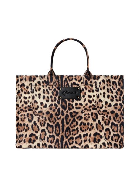Shopper handtasche mit leopardenmuster mit taschen 4giveness schwarz