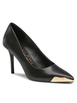 Полуотворени обувки с ток Versace Jeans Couture черно
