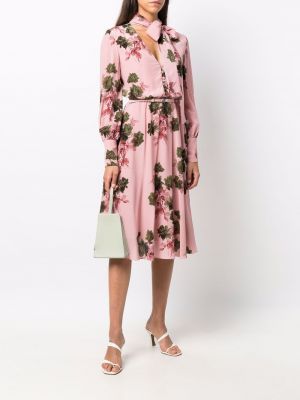 Vestido de cóctel de flores con estampado Blumarine rosa