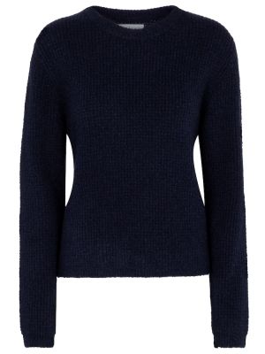 Кадифен вълнен пуловер Velvet синьо