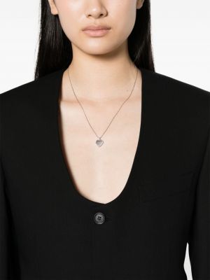 Křišťálový náhrdelník se srdcovým vzorem Kate Spade stříbrný