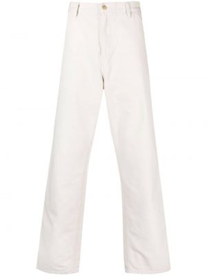 Rovné kalhoty Carhartt Wip bílé