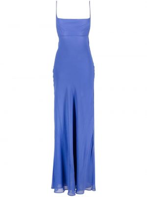 Копринена вечерна рокля от шифон The Andamane синьо