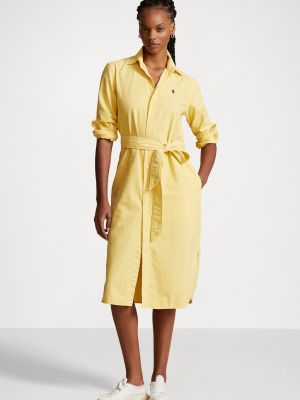 Платье-поло с длинным рукавом Polo Ralph Lauren желтое