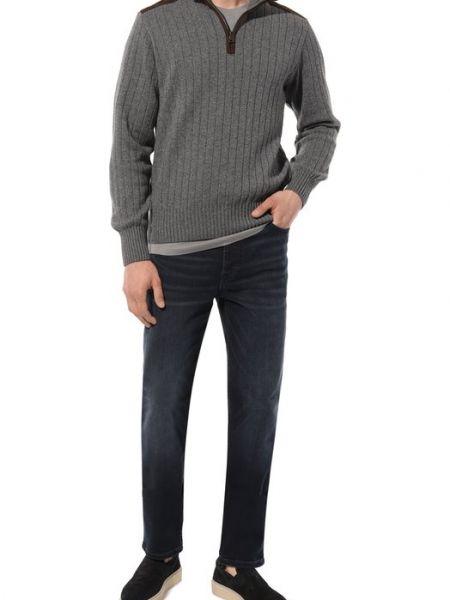 Шерстяной свитер из вискозы Paul&shark серый