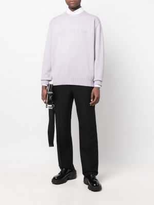 Dzianinowy sweter z nadrukiem 1017 Alyx 9sm fioletowy