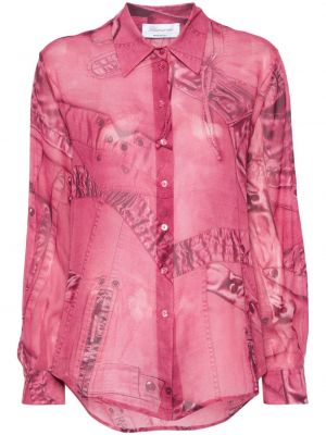 Košile s potiskem Blumarine růžová