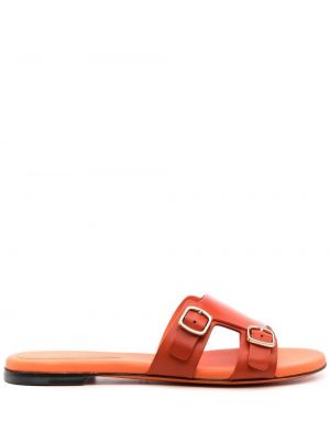 Usnjene sandali z zaponko Santoni oranžna