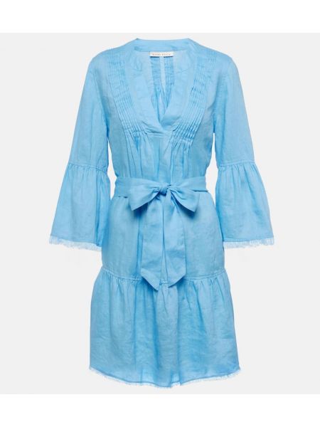 Mini robe en lin Heidi Klein bleu