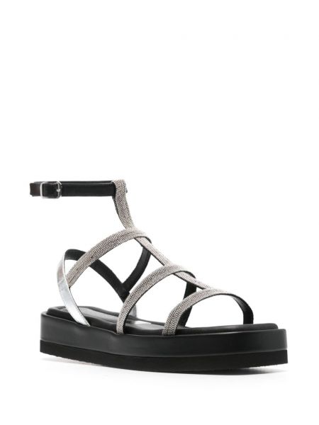 Leder sandale Peserico schwarz